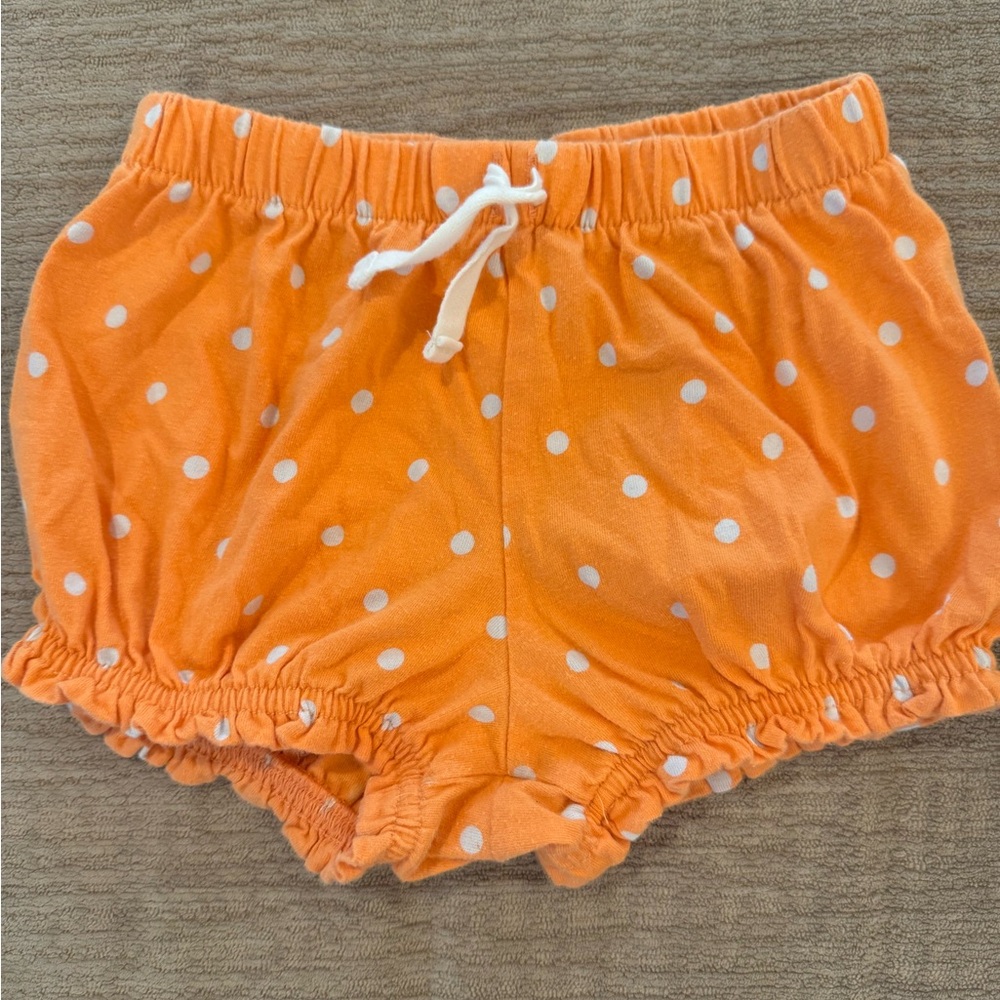 Orange Polka Dot Baby Shorts